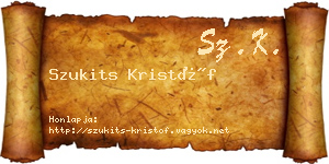 Szukits Kristóf névjegykártya