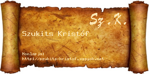 Szukits Kristóf névjegykártya